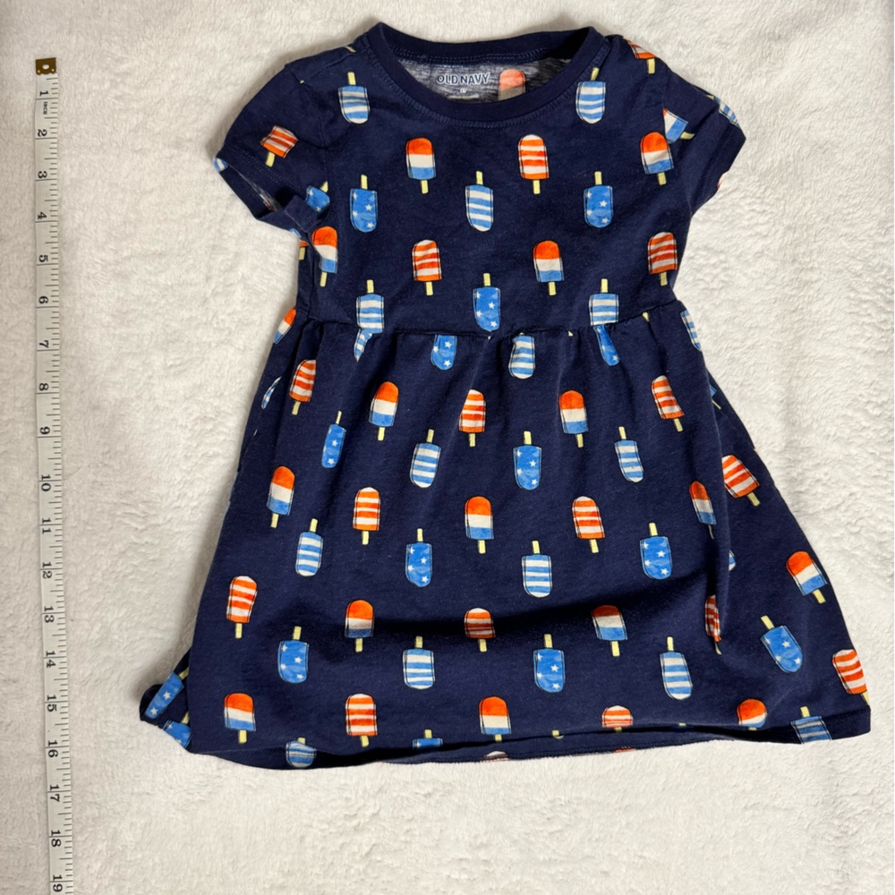 Navy Dress with Popsicle Print